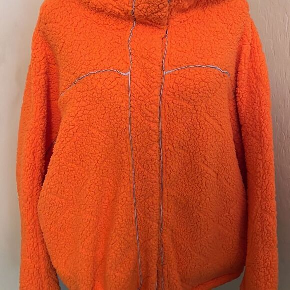 Urban Outfitters Out From Under Orange Fleece Hooded Jacket - Picture 7 of 11